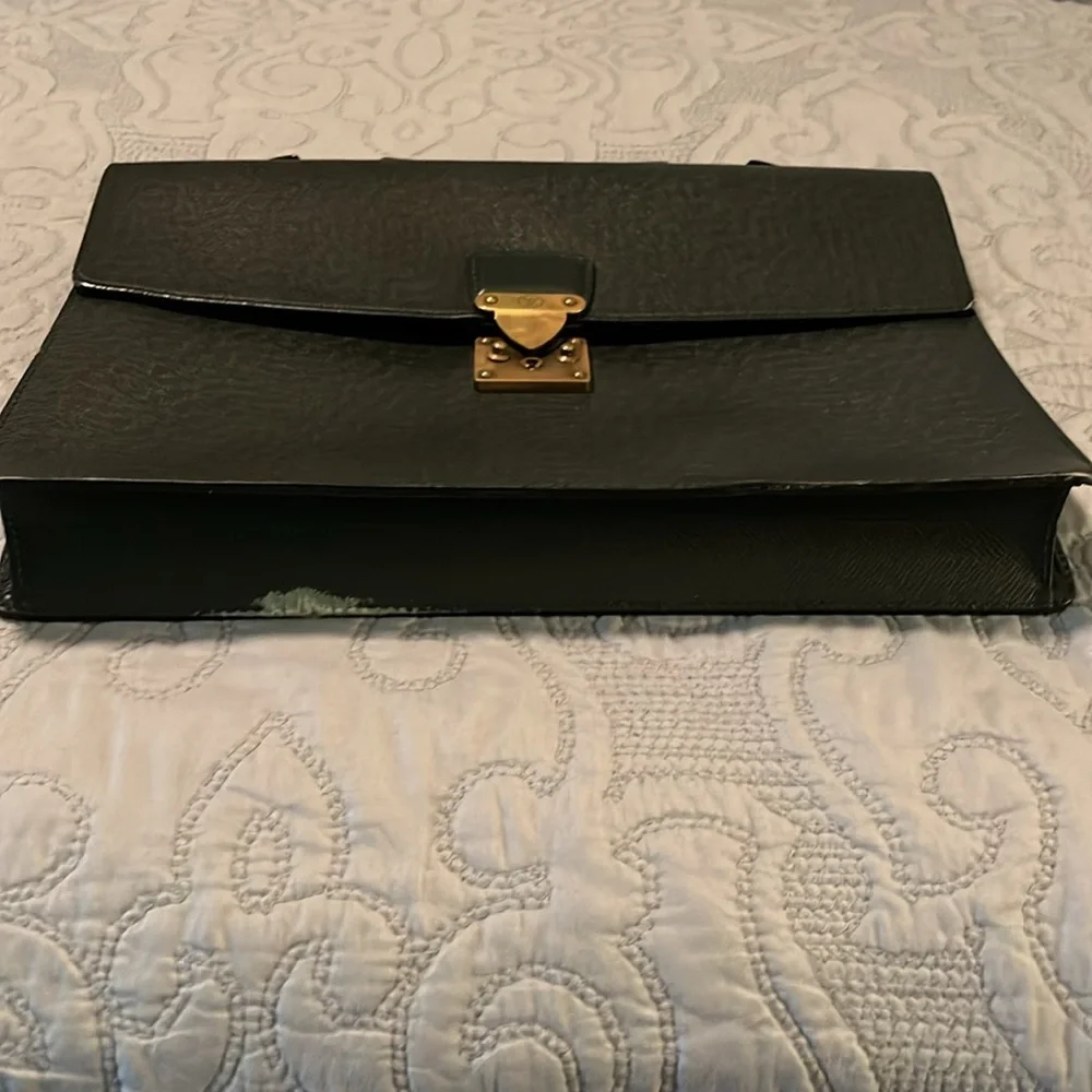 Louis Vuitton Large Black Taiga Leather Briefcase